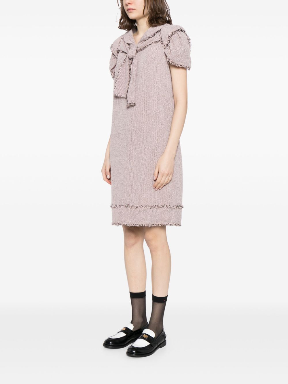 CHANEL 2000s bow-embellished tweed minidress Women