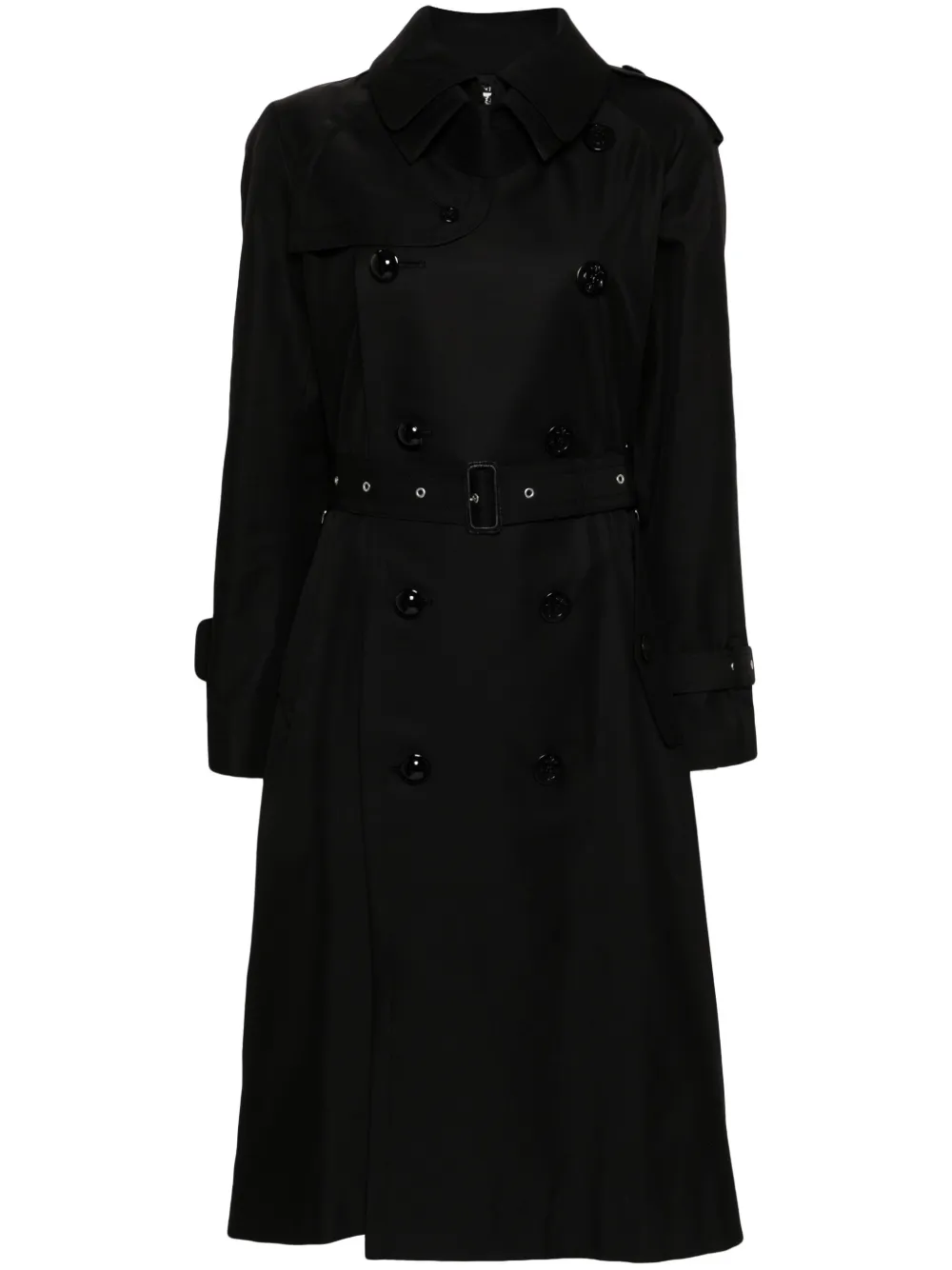 Sacai Twill trenchcoat met dubbele rij knopen Zwart