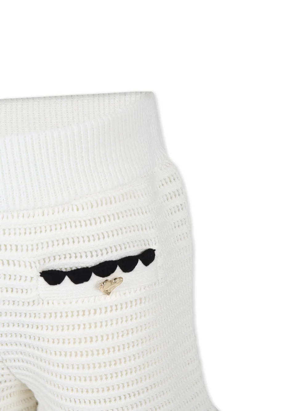 Self-Portrait Kids Gehaakte shorts van katoenblend Wit