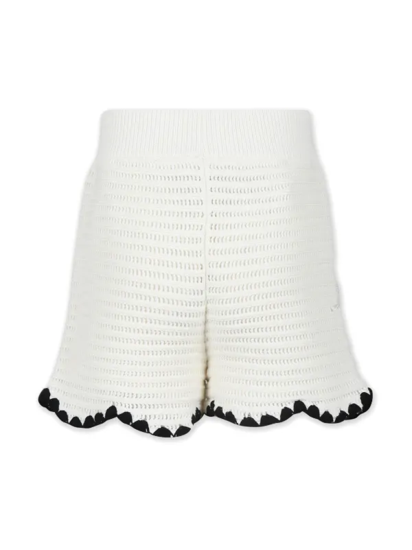 Self-Portrait Kids crochet-knit cotton-blend shorts