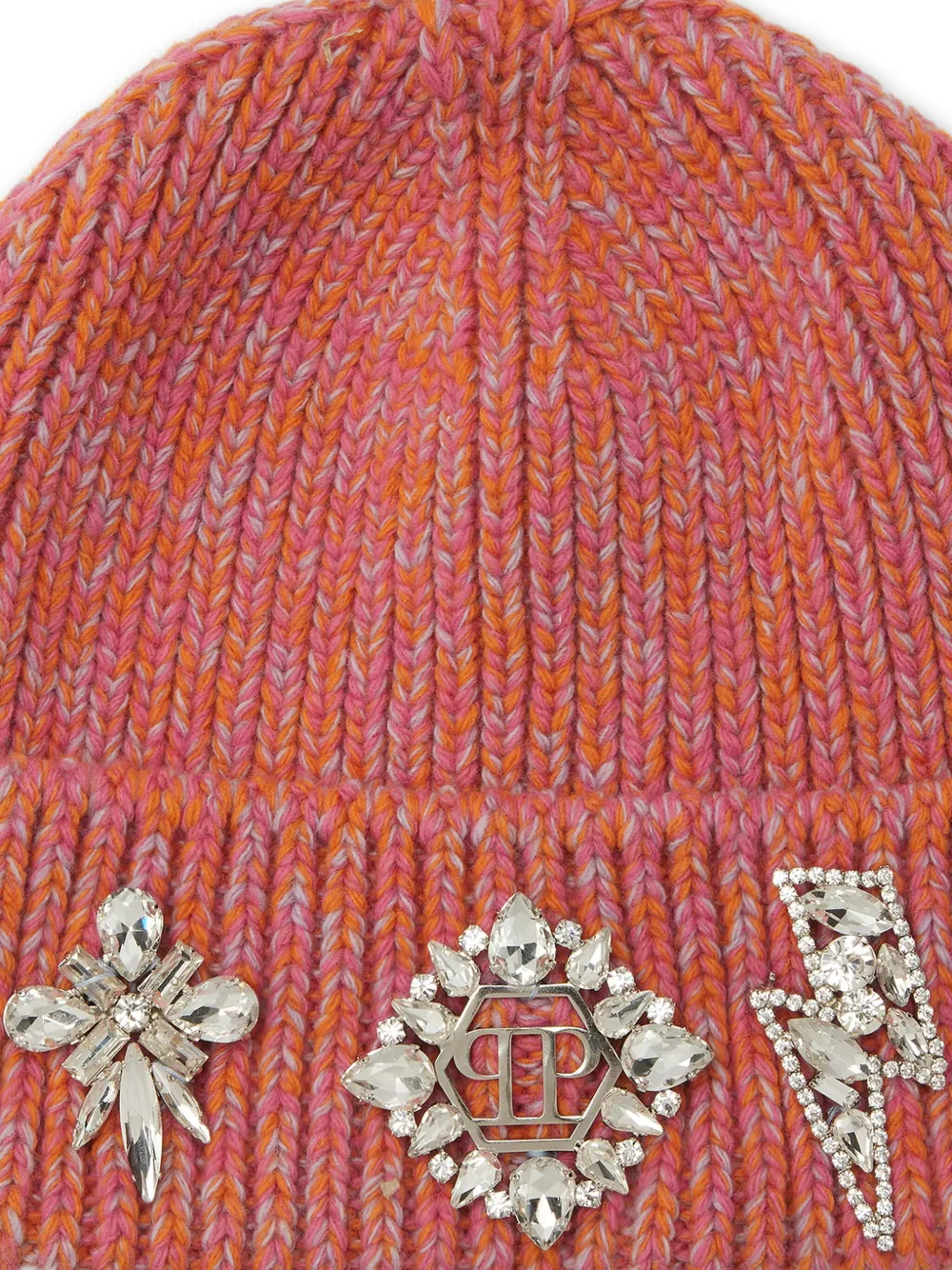 Philipp Plein Muts met broche detail Roze