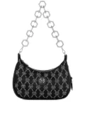 Philipp Plein monogram-pattern satin shoulder bag - Black