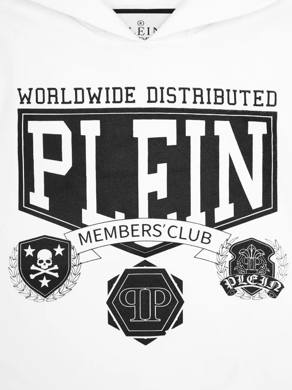 Philipp Plein Junior Hoodie met logoprint Wit