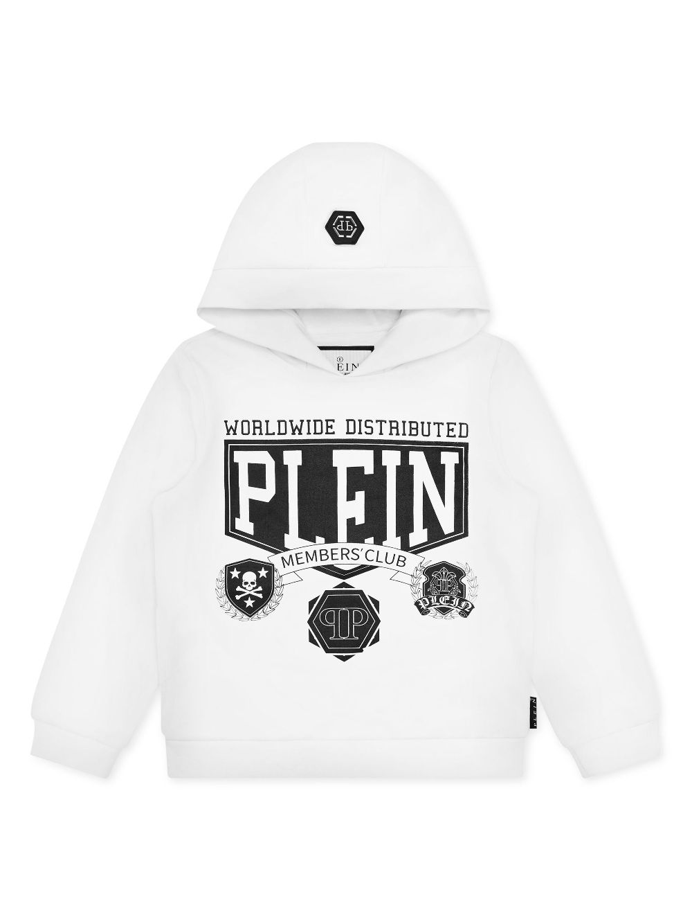 Philipp Plein Junior logo-print hoodie - White