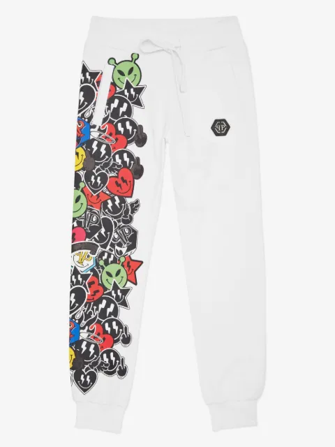 Philipp Plein Junior smile-print track pants