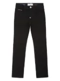Philipp Plein Junior logo-patch five-pocket straight-leg jeans - Black