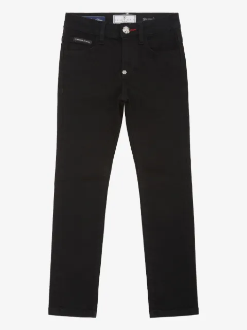 Philipp Plein Junior jean droit à patch logo