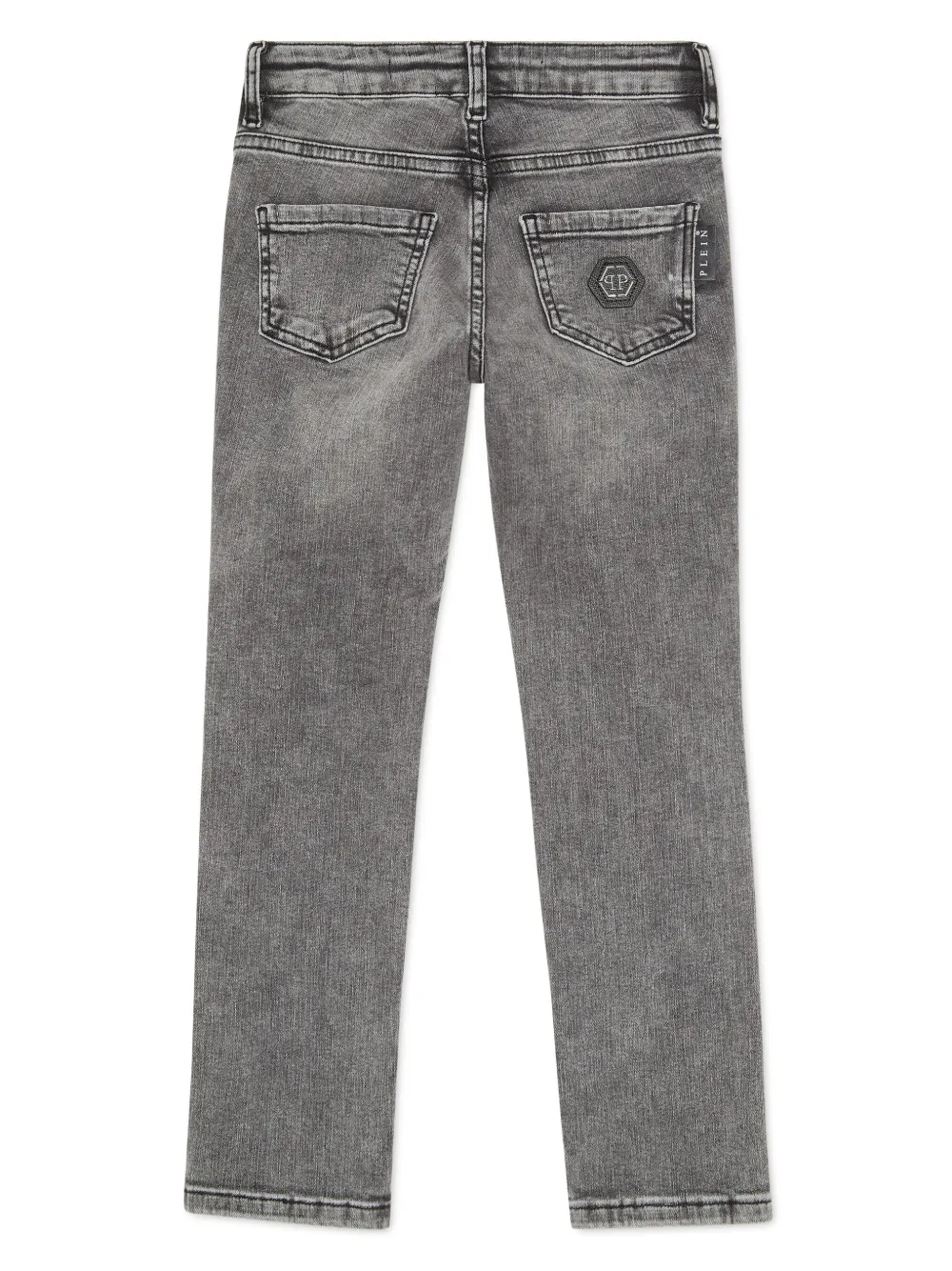 Philipp Plein Junior Appliqué Straight Jeans In Grey