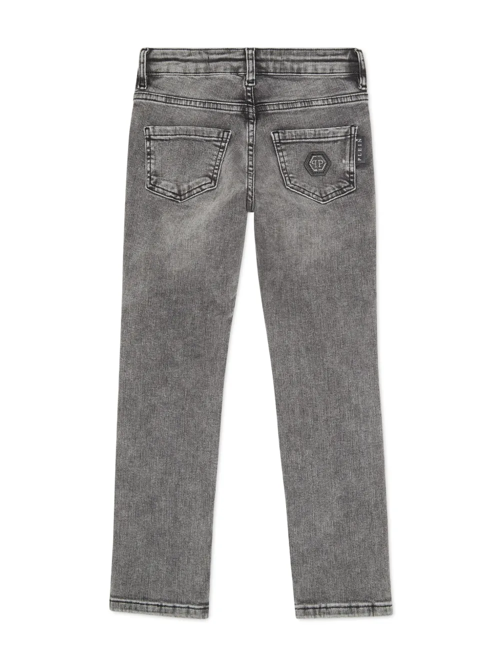 Philipp Plein Junior appliqué straight jeans - Grijs