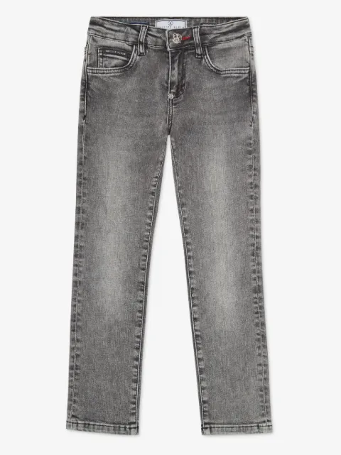 Philipp Plein Junior jean droit à détail appliqué
