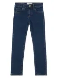 Philipp Plein Junior logo-patch five-pocket straight-leg jeans - Blue