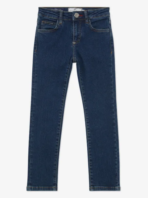 Philipp Plein Junior jean droit à patch logo