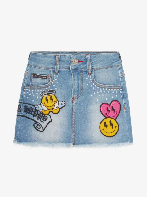 Philipp Plein Junior Smile denim skirt 