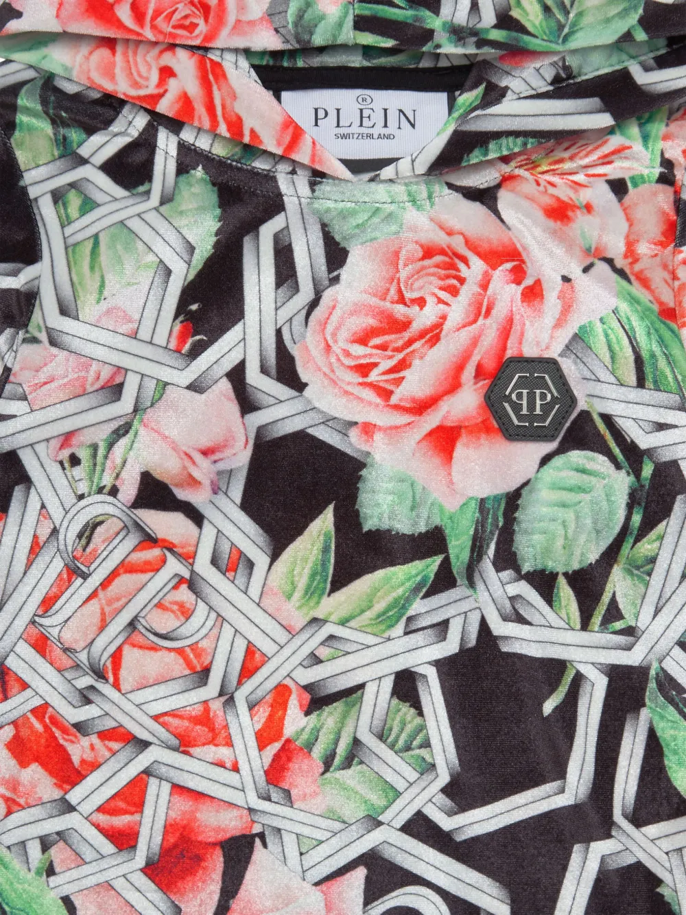Philipp Plein Junior Roses hoodie Zwart