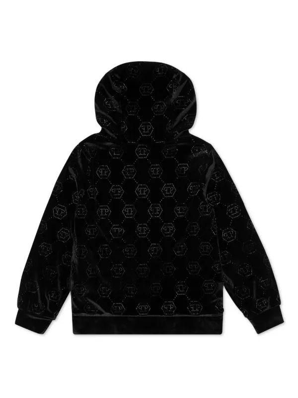 Philipp Plein Junior ロゴ ジップ パーカー | ブラック | FARFETCH JP