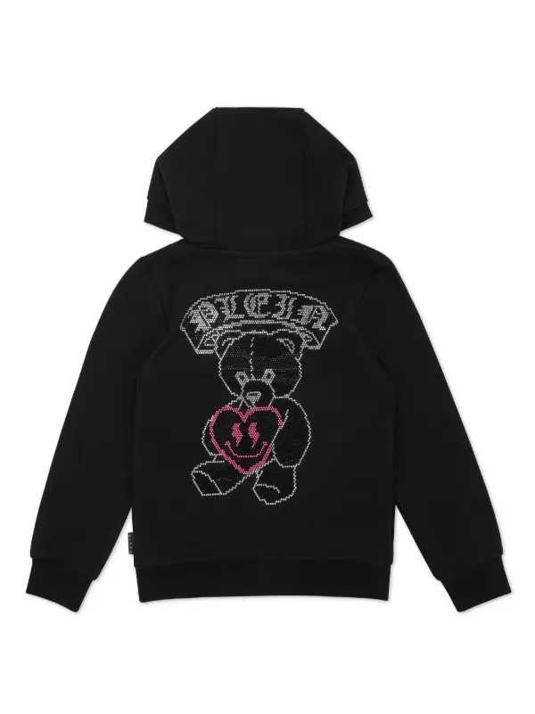 Philipp Plein Junior Teddy Bear Hoodie Black FARFETCH VN