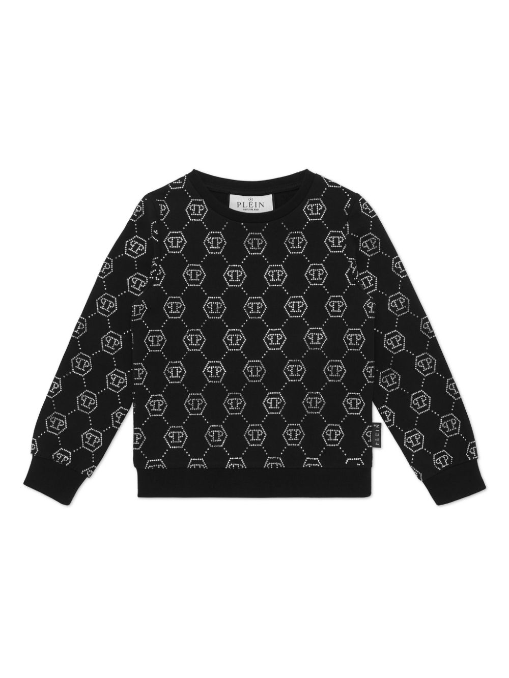 Philipp Plein Junior T-shirt met monogram van studs Zwart