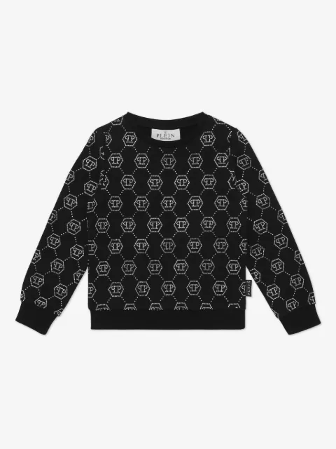 Philipp Plein Junior monogram-studded T-shirt