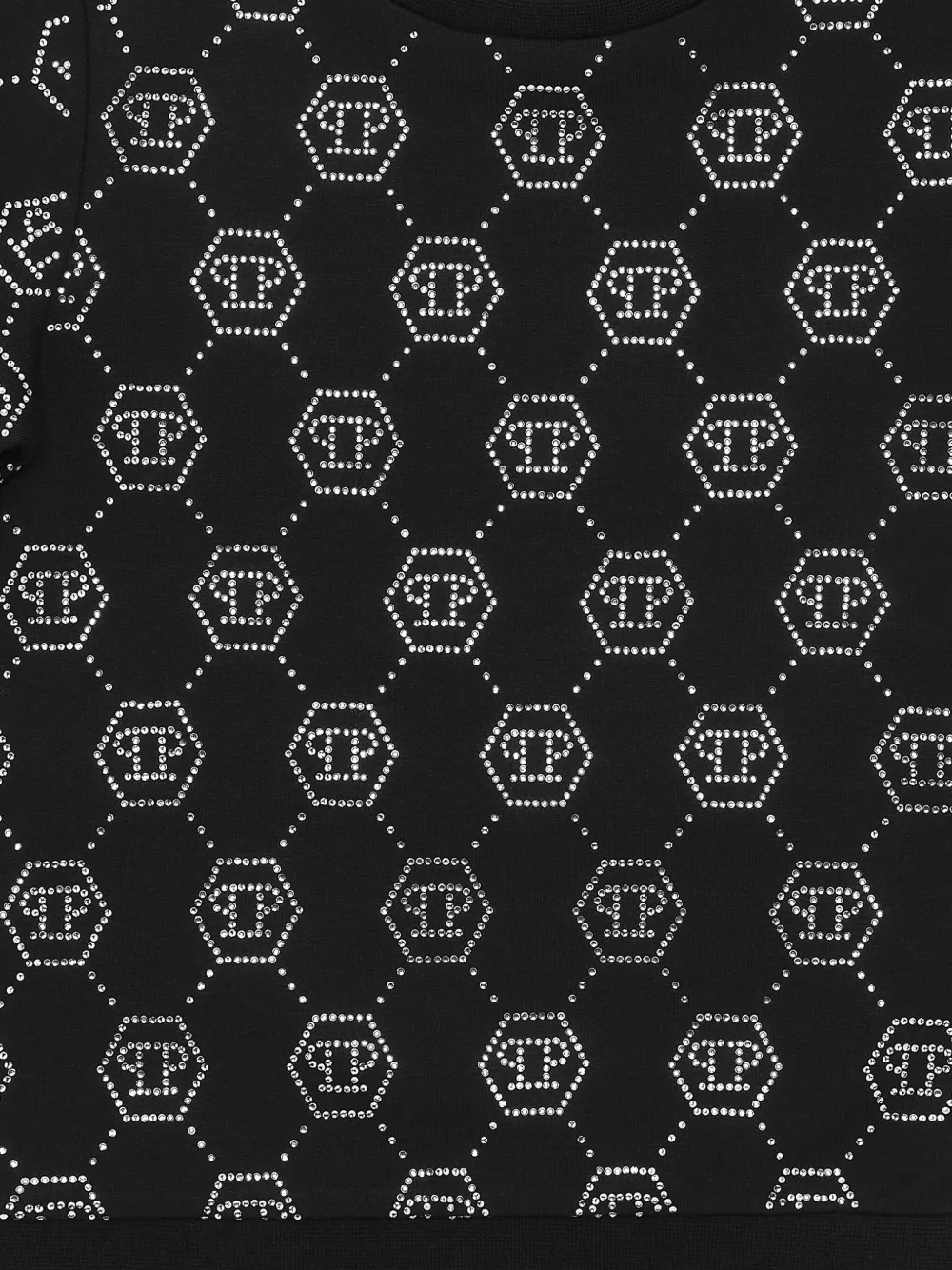 Philipp Plein Junior T-shirt met monogram van studs Zwart