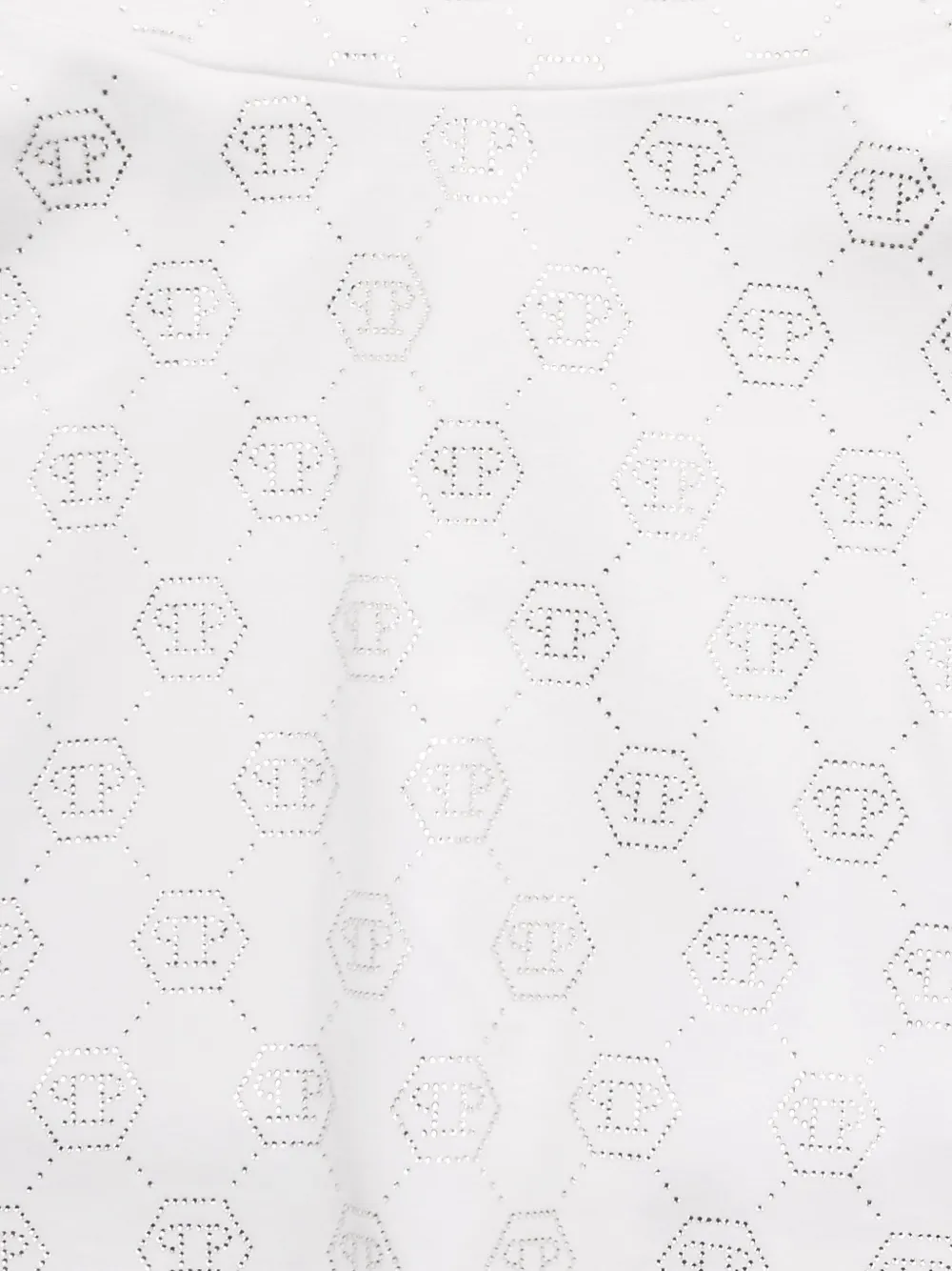 Philipp Plein Junior Midi-jurk verfraaid met monogram Wit