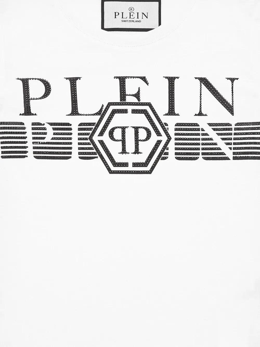 Philipp Plein Junior T-shirt met verfraaid logo Wit