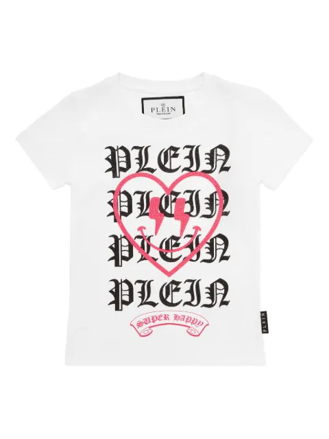Philipp Plein Junior playera con corazón estampado