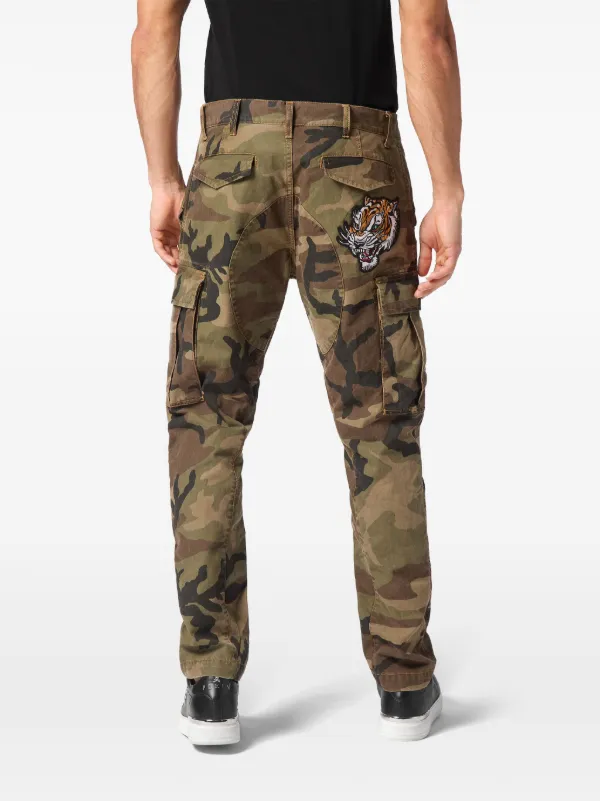 Philipp Plein Camoflage Cargo Trousers Green FARFETCH PH