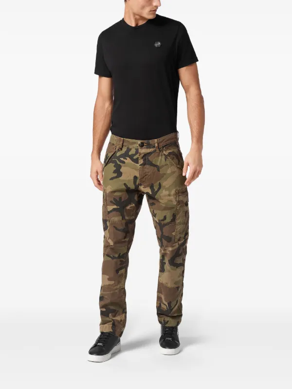 Philipp Plein Pantalones Cargo Con Estampado Militar Verde