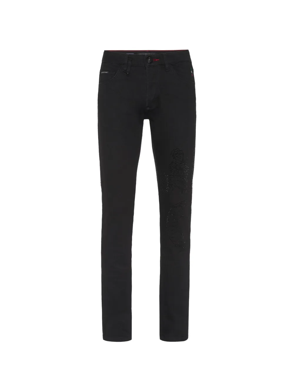 Philipp Plein Super Straight jeans met draak-detail Zwart