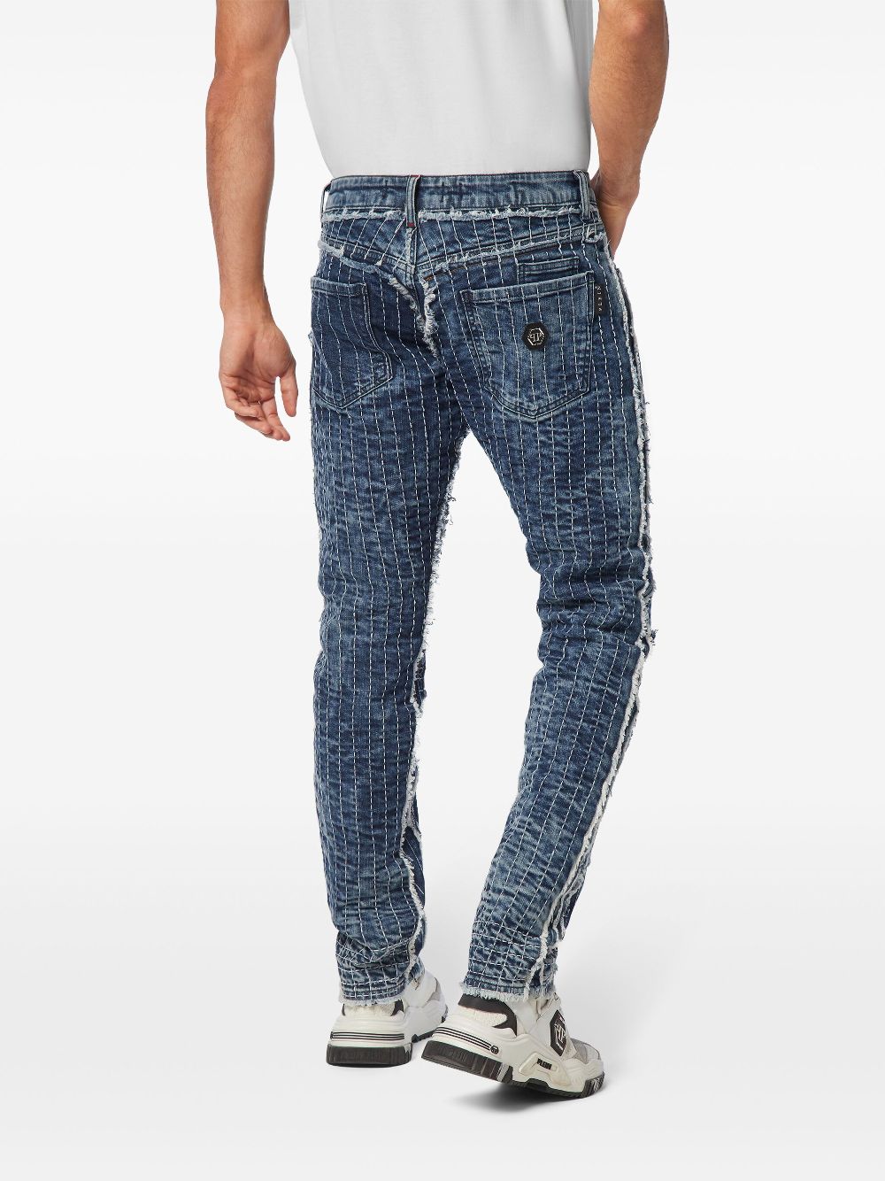 Cheap Philipp Plein Destroyed super-straight jeans Men