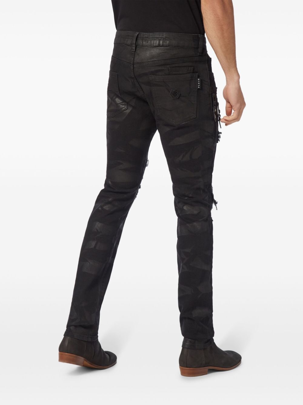 Shop Philipp Plein Rock Star Jeans In Schwarz