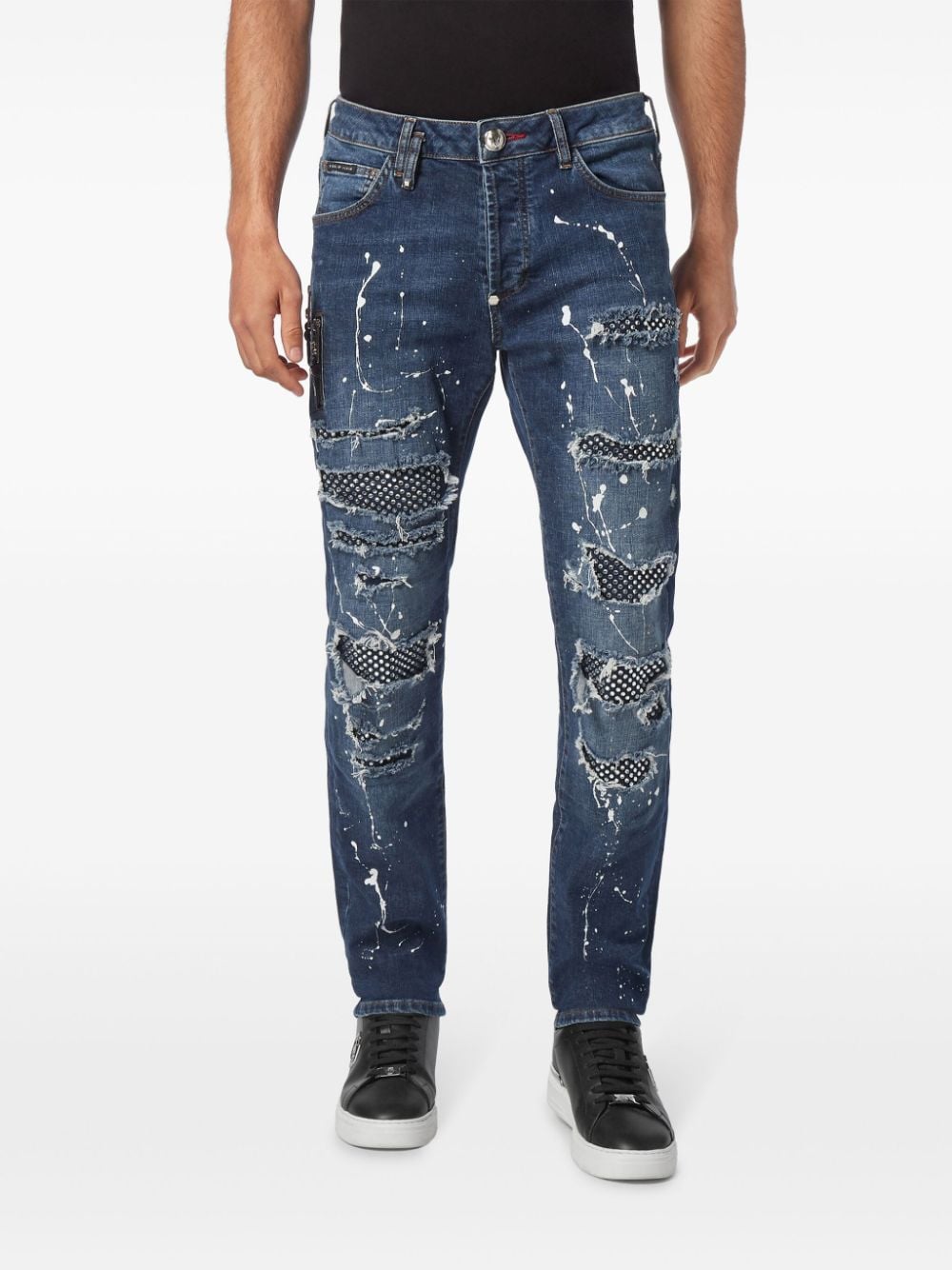 Shop Philipp Plein Rock Star Jeans In Blau