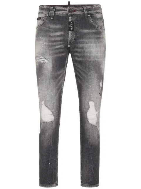 Philipp Plein distressed cropped skinny jeans Men