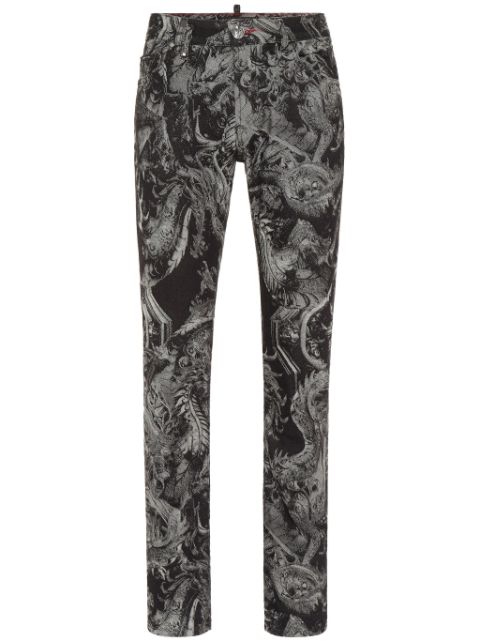 Philipp Plein Dragon Skull straight-cut jeans Men