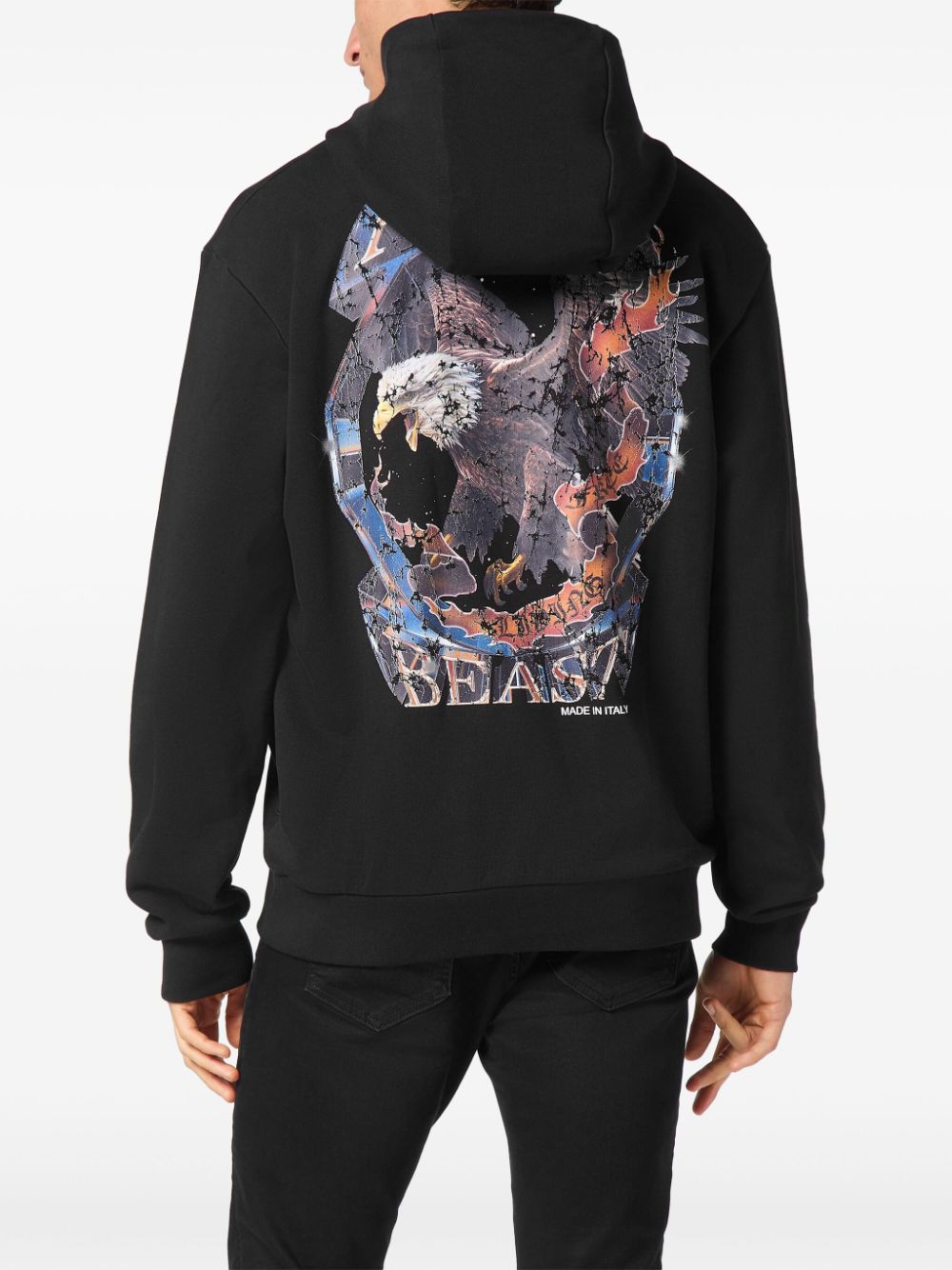 Shop Philipp Plein Eagle-print Hoodie In Black