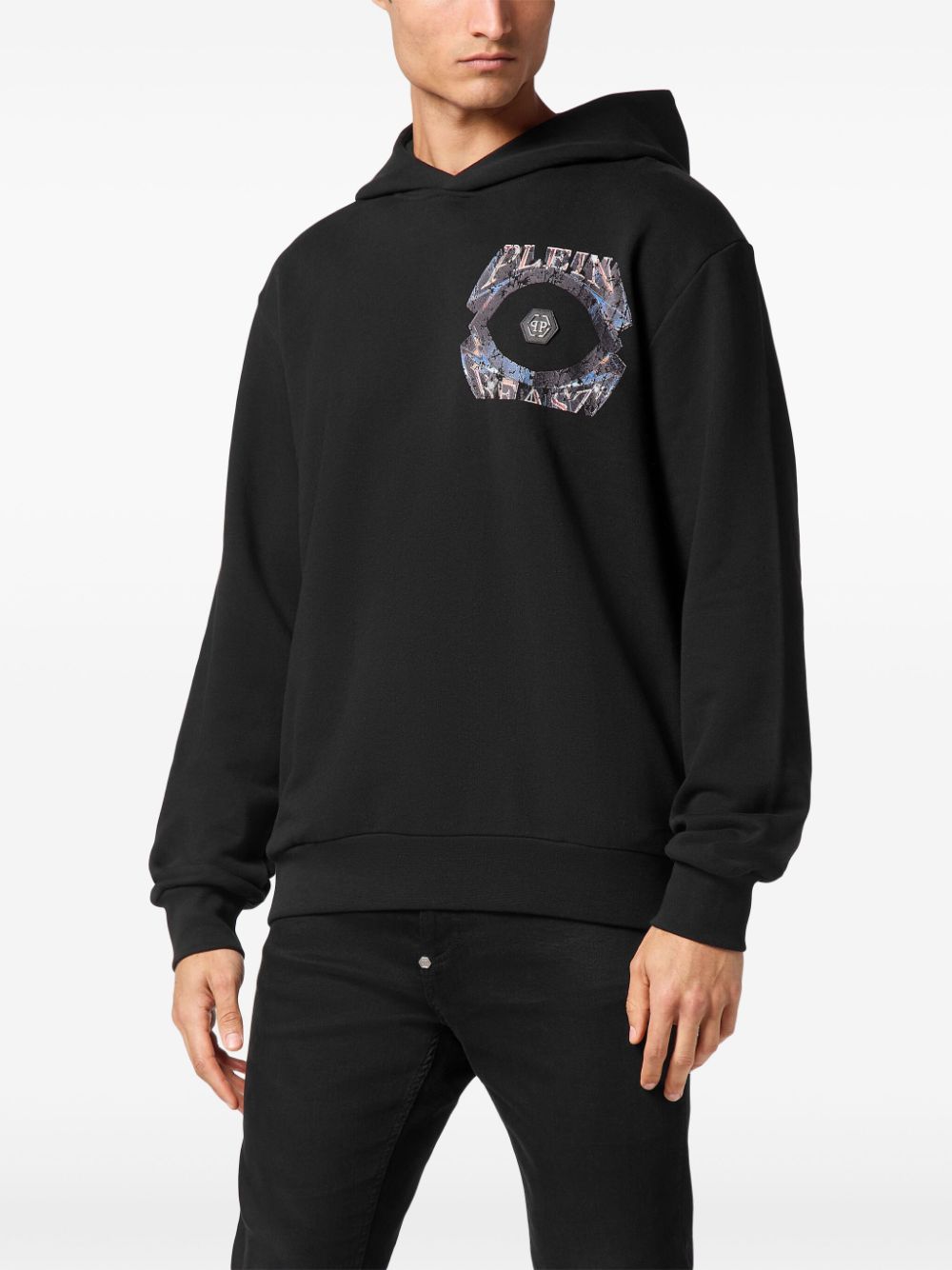 Shop Philipp Plein Eagle-print Hoodie In Black