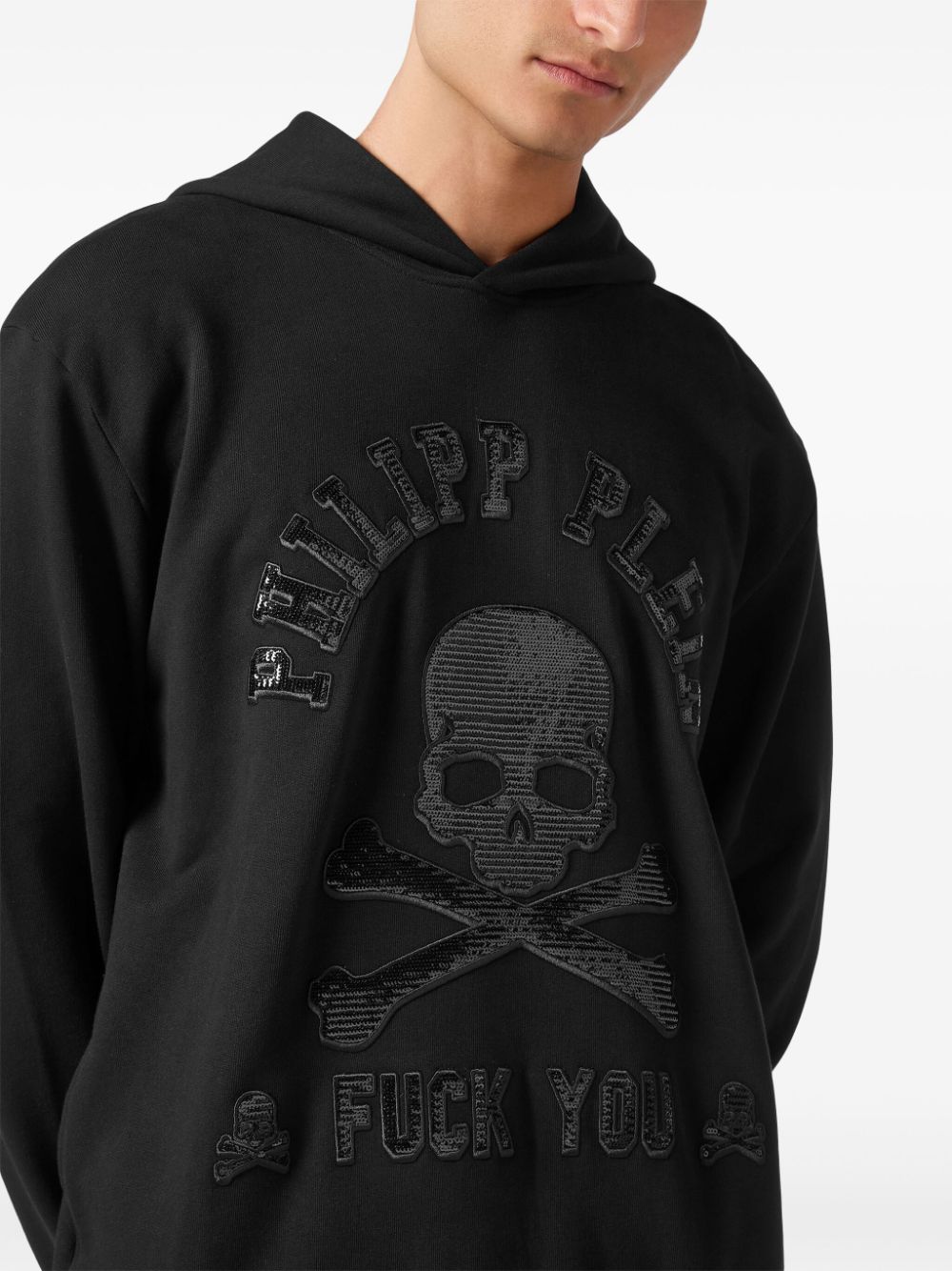 Shop Philipp Plein Skull-print Hoodie In Black