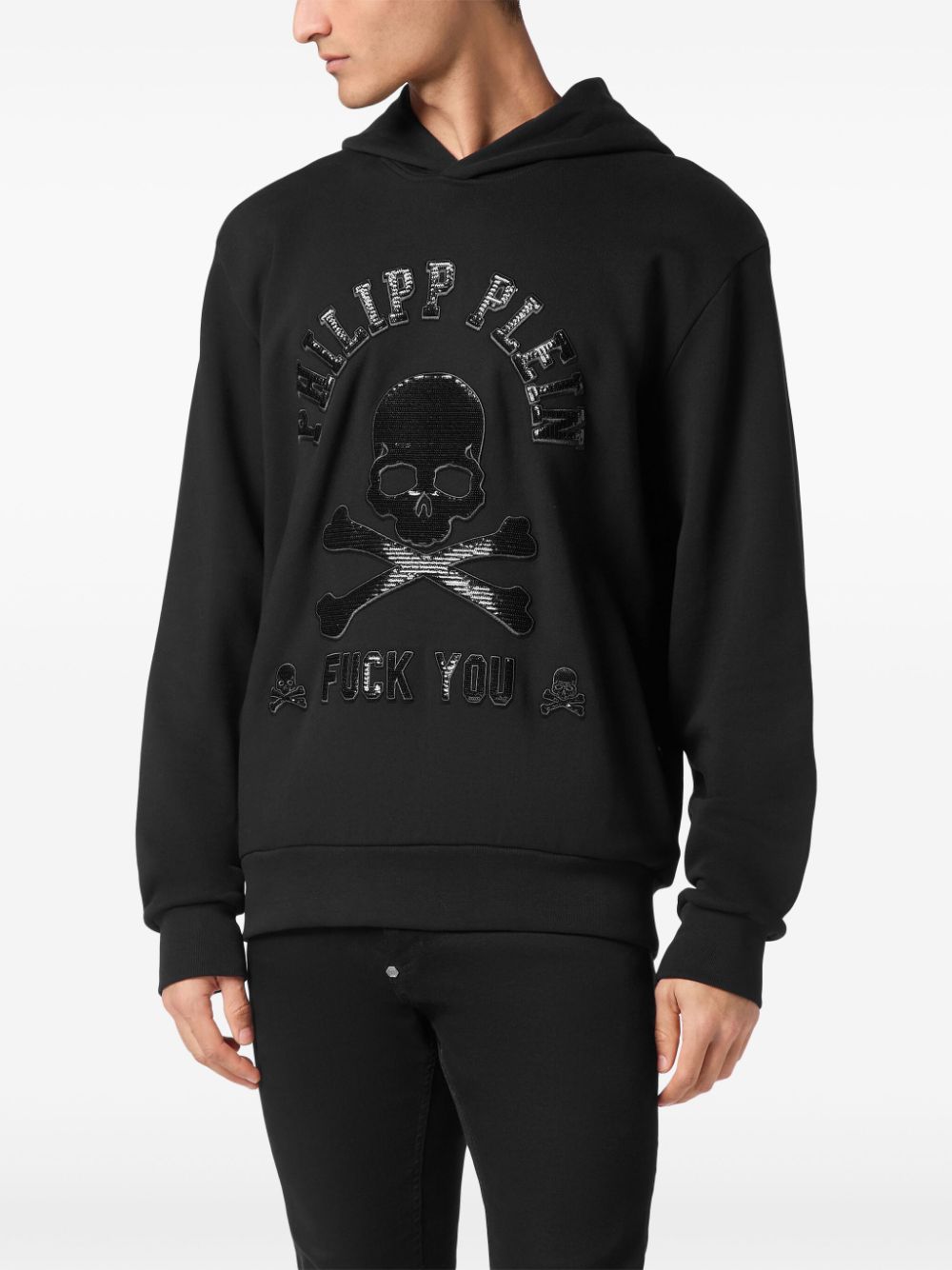 Shop Philipp Plein Skull-print Hoodie In Black