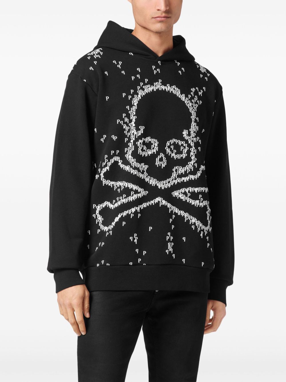 Philipp Plein logo-print long-sleeve hoodie Men