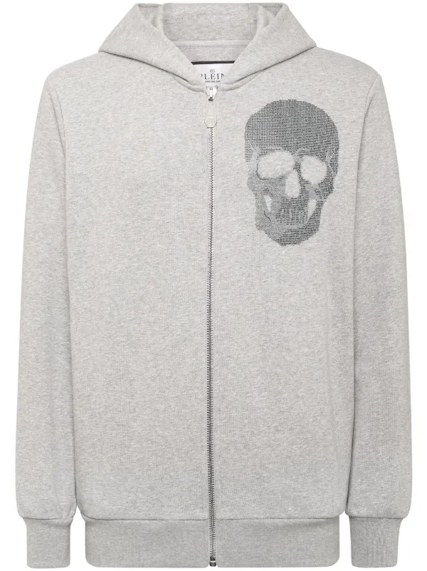 Philipp Plein スカル ジップアップ パーカー | グレー | FARFETCH JP