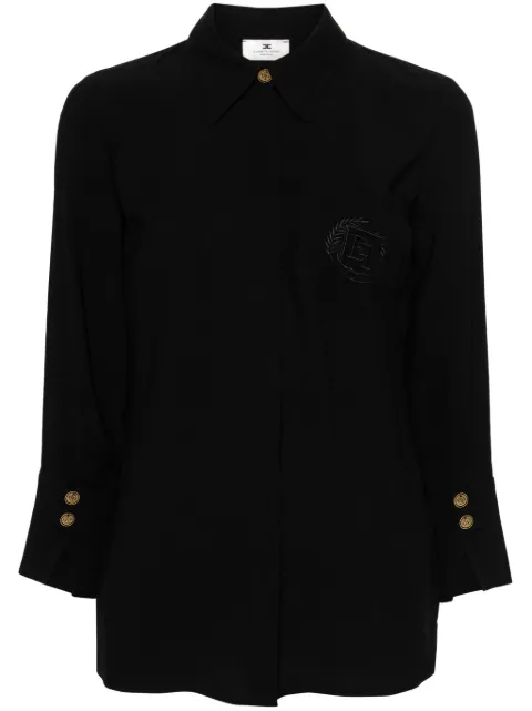 Elisabetta Franchi logo-embroidered crepe shirt 