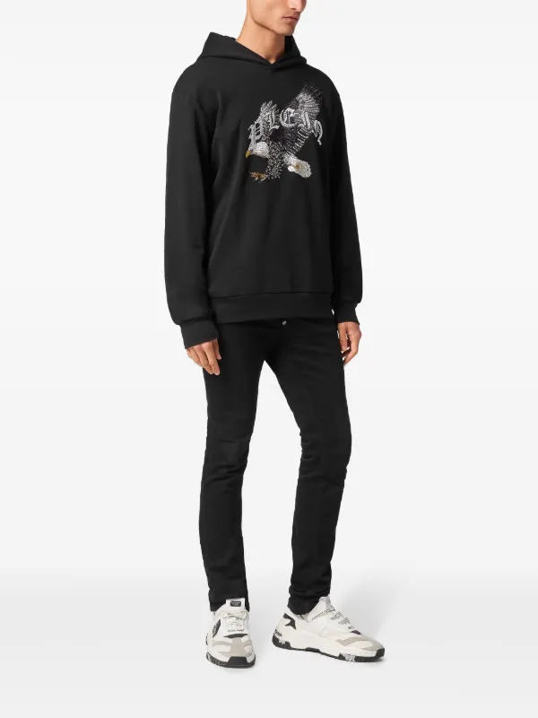 Philipp Plein eagle-print Hoodie | Black | FARFETCH IN
