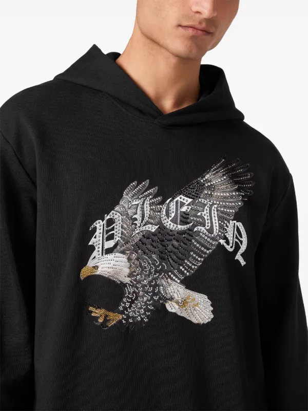 Philipp Plein eagle-print Hoodie | Black | FARFETCH IN