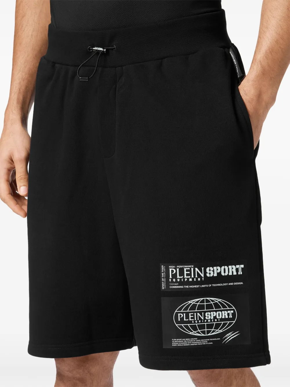 Plein Sport Trainingsshorts met logopatch Zwart