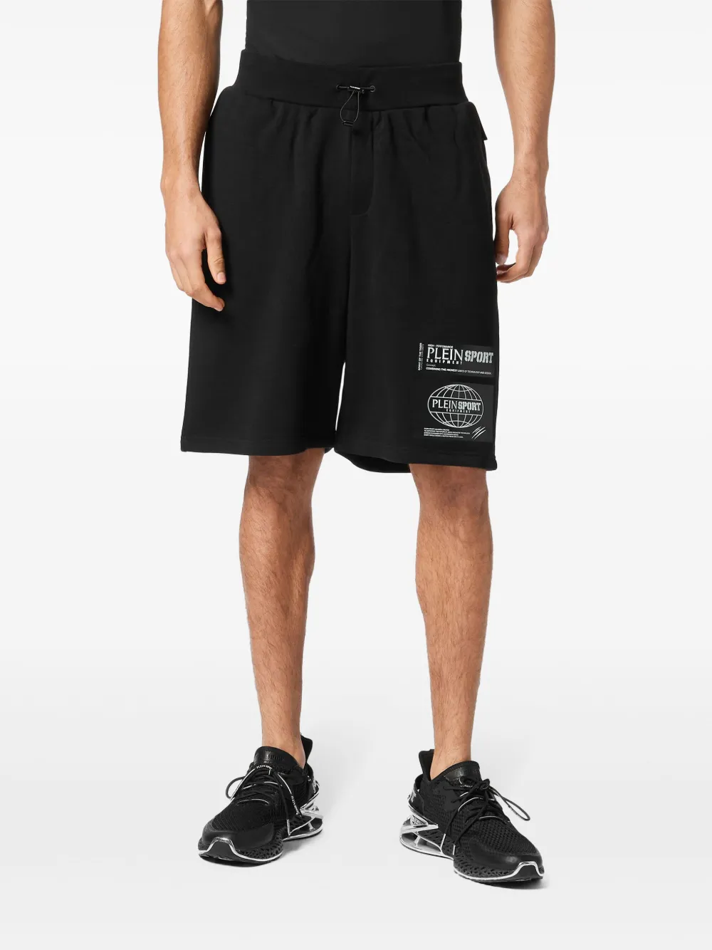 Plein Sport Trainingsshorts met logopatch Zwart