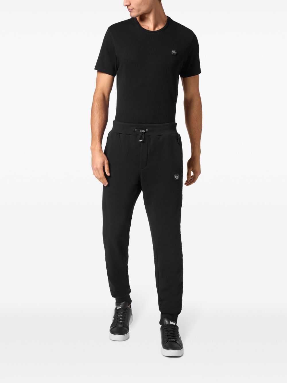 Philipp Plein logo-patch joggers - Zwart