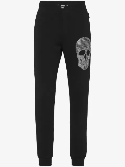 Philipp Plein rhinestone-embellished Skull joggers