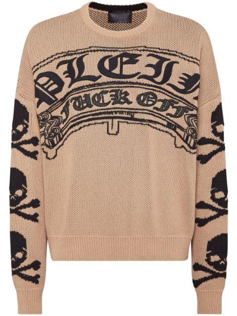 Philipp Plein logo-embroidered crew-neck sweater Men