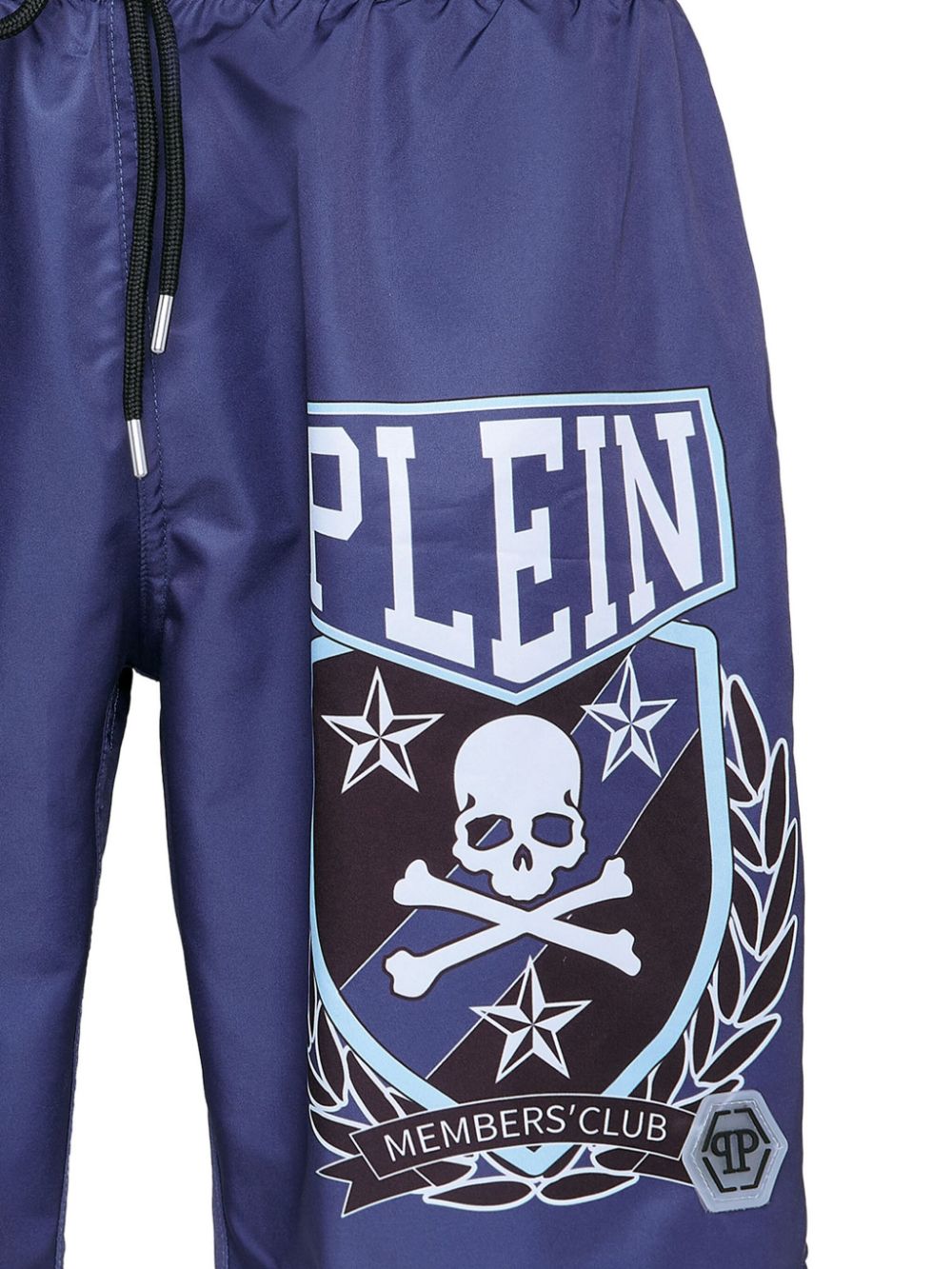 Philipp Plein Skull&Bones-print swim shorts - Blauw