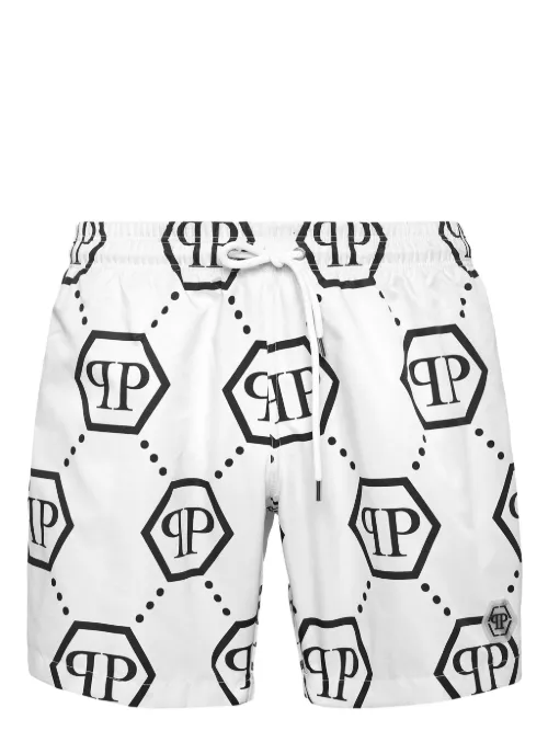 Short de bain à motif monogrammé - Philipp Plein - Modalova